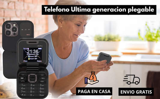 Teléfono Iphone plegable I17 PRO Flip Negro, con pantalla, 2 tarjetas SIM, redes sociales y mucho más