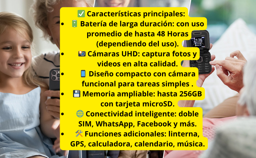 Teléfono Iphone plegable I17 PRO Flip Negro, con pantalla, 2 tarjetas SIM, redes sociales y mucho más